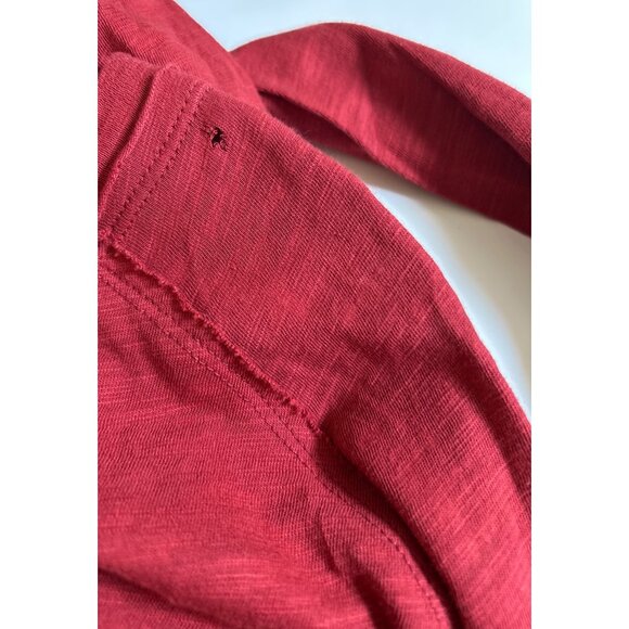 WE THE FREE Arden Tee Sz XS Berry Red Long Sleeve Oversize Slub Knit 100% Cotton - Picture 10 of 10